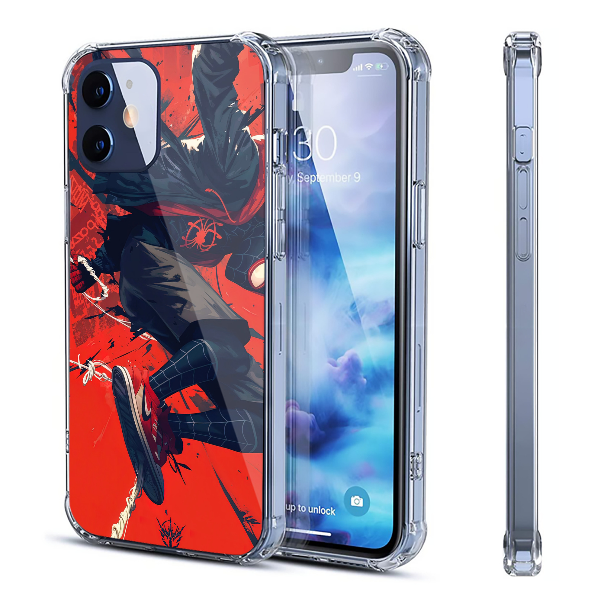 （画像用） Spider Man スパイダーマン 【iPhone 12シリーズ対応】透明スマホケース（クリアソフトケース）
